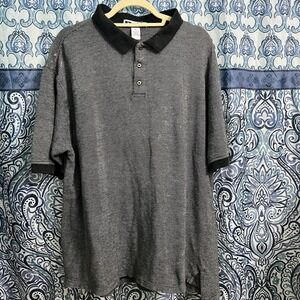 Vintage Men's Russell Athletic Charcoal Gray Short Sleeve Polo Shirt Size XL